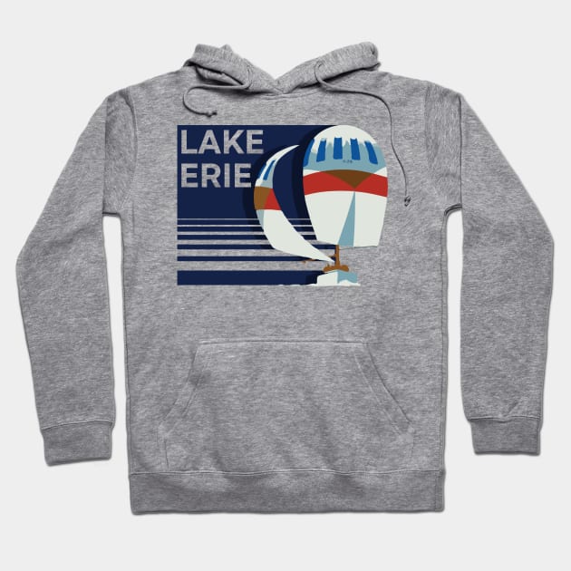 Lake Erie Boat Design Hoodie by mbloomstine